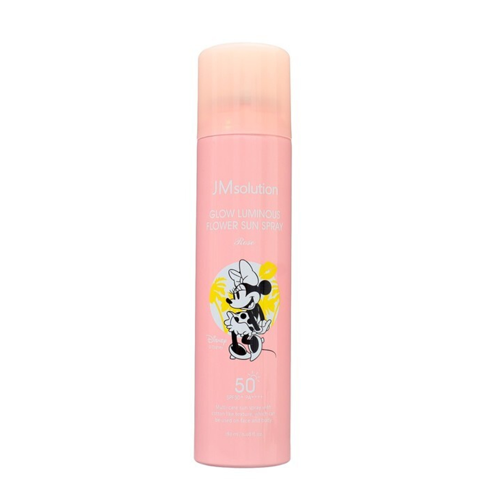 Спрей SPF с экстрактом розы JMsolution Disney collection Minni luminous rose SPF50+ PA++++, 180 мл