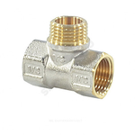 Тройник латунь никель Ду 15 (1/2") ВР/НР/ВР 9009 ГОСТ 32585-2013 Aquasfera 9009-01