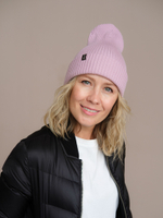 Шапка вязаная весенняя/осенняя МУЛА (Пудра)