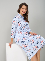 Ночная сорочка С-013/голубой-букетроза