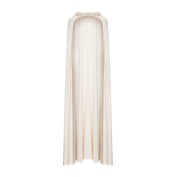 Платье мини с драпировками, капюшоном и кейпом из трикотажа