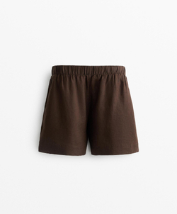 Oysho Шорты-бермуды из 100% льна. темно-коричневый