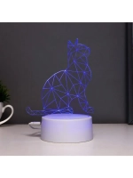 Светильник сенсорный «Кот сидя» LED 7 цветов USB/от батареек