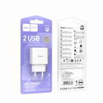 Сетевая зарядка 2-USB 2.4А Hoco C141A Белый