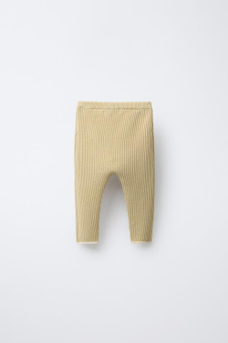 ZARA БРЮКИ С КОНТРАСТНОЙ ОТДЕЛКОЙ, СВЕТЛО-ОЛИВКОВЫЙ