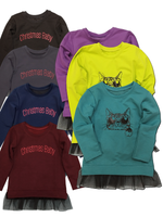 1400 Туника детская футер 2-х нитка с наклейкой в ассортименте (68-134)