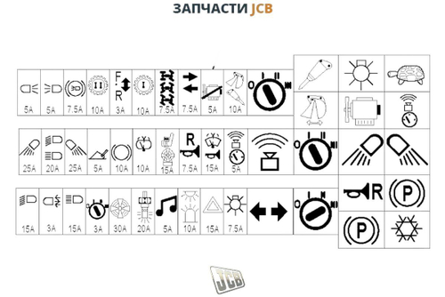 Этикетка блока предохранителей JCB 817/19199