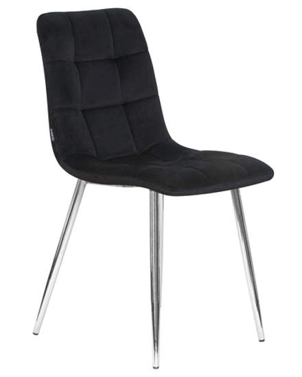 Стул обеденный DOBRIN ALEX, хром ножки, черный велюр (V108-77),
