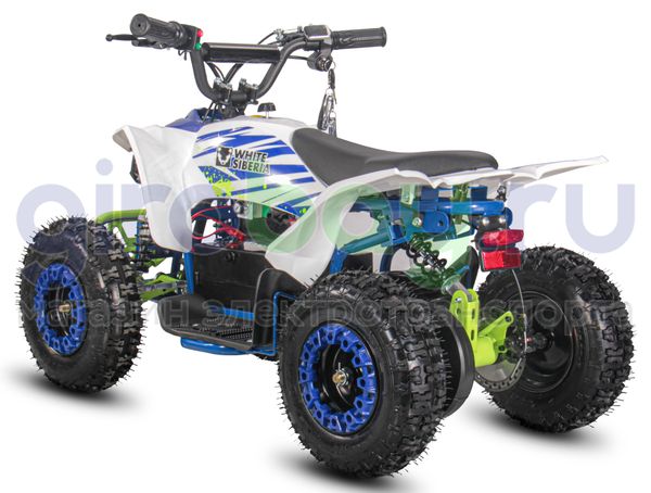 Детский электроквадроцикл WHITE SIBERIA SNEG LETO R 1000W - Голубой