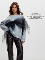 Свитшот oversize с лифом из сетки