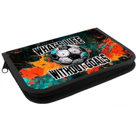 Пенал 1 отделение 212*135 Оникс Футбол гранж, откидная планка, ткань