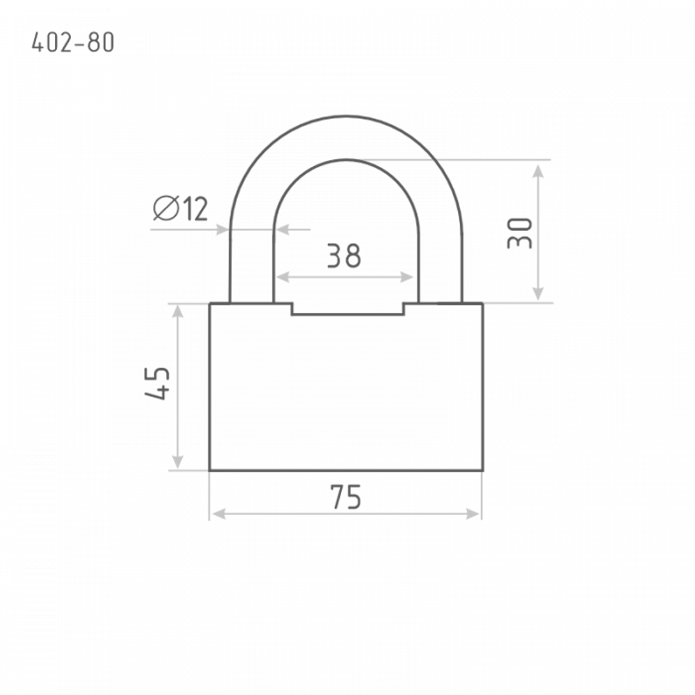 Замок навесной ЗН-402-80мм (3кл.) НОРА-М