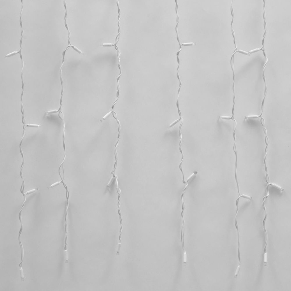 ULD-C1515-160-TWK WHITE IP67 Занавес светодиодный с эффектом мерцания. 1.5х1.5м. Соединяемый. 160 светодиодов. Белый свет. Провод белый. TM Uniel.