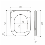 Сиденье для унитаза  WAVE MERIDIAN дюропласт, микролифт БЕЛЫЙ глянец