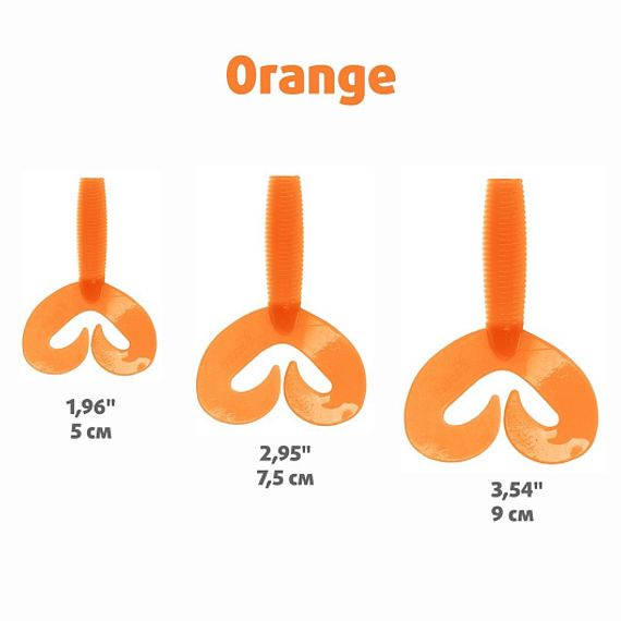 Твистер Helios Credo Double Tail 3,54"/9 см Orange 5шт. (HS-28-024)