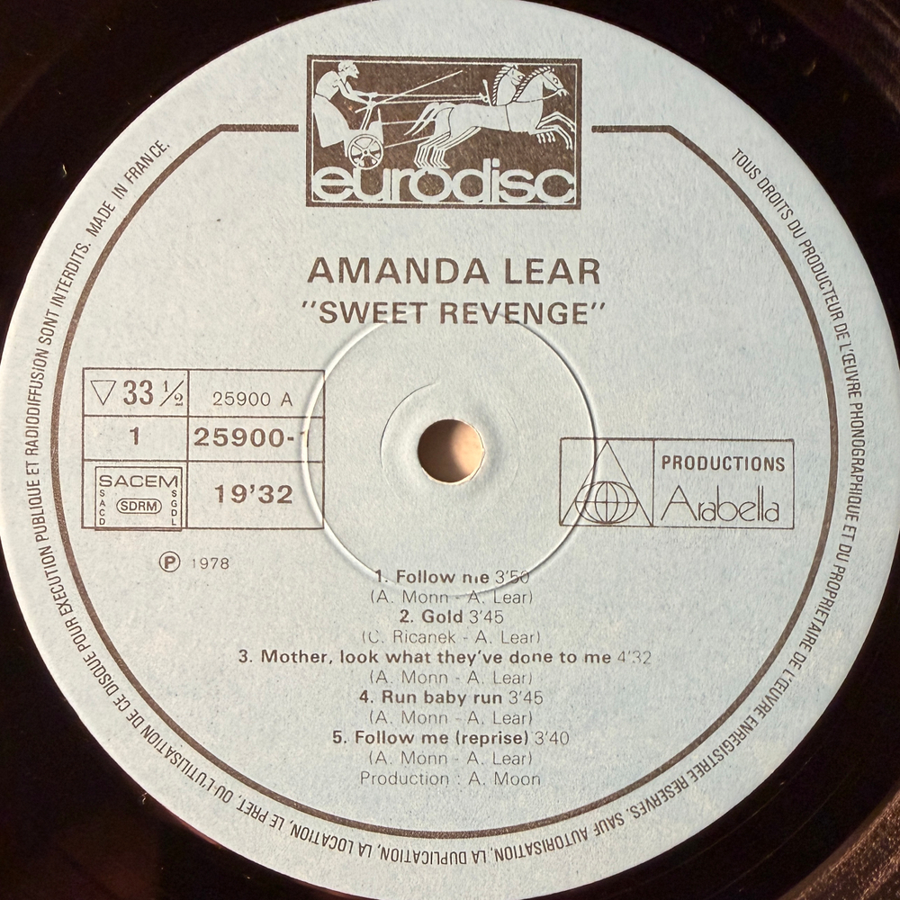 Amanda Lear ‎– Sweet Revenge (Франция 1978г.) Т