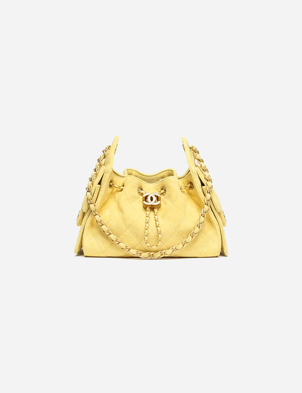 Chanel 25 Mini Handbag Suede Calfskin & Gold Metal Yellow