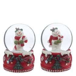 GAEM Фигурка декоративная "Снеговик" в стекл шаре, D 4.5 см, L4,5 W4,5 H6,5 см, 2в.