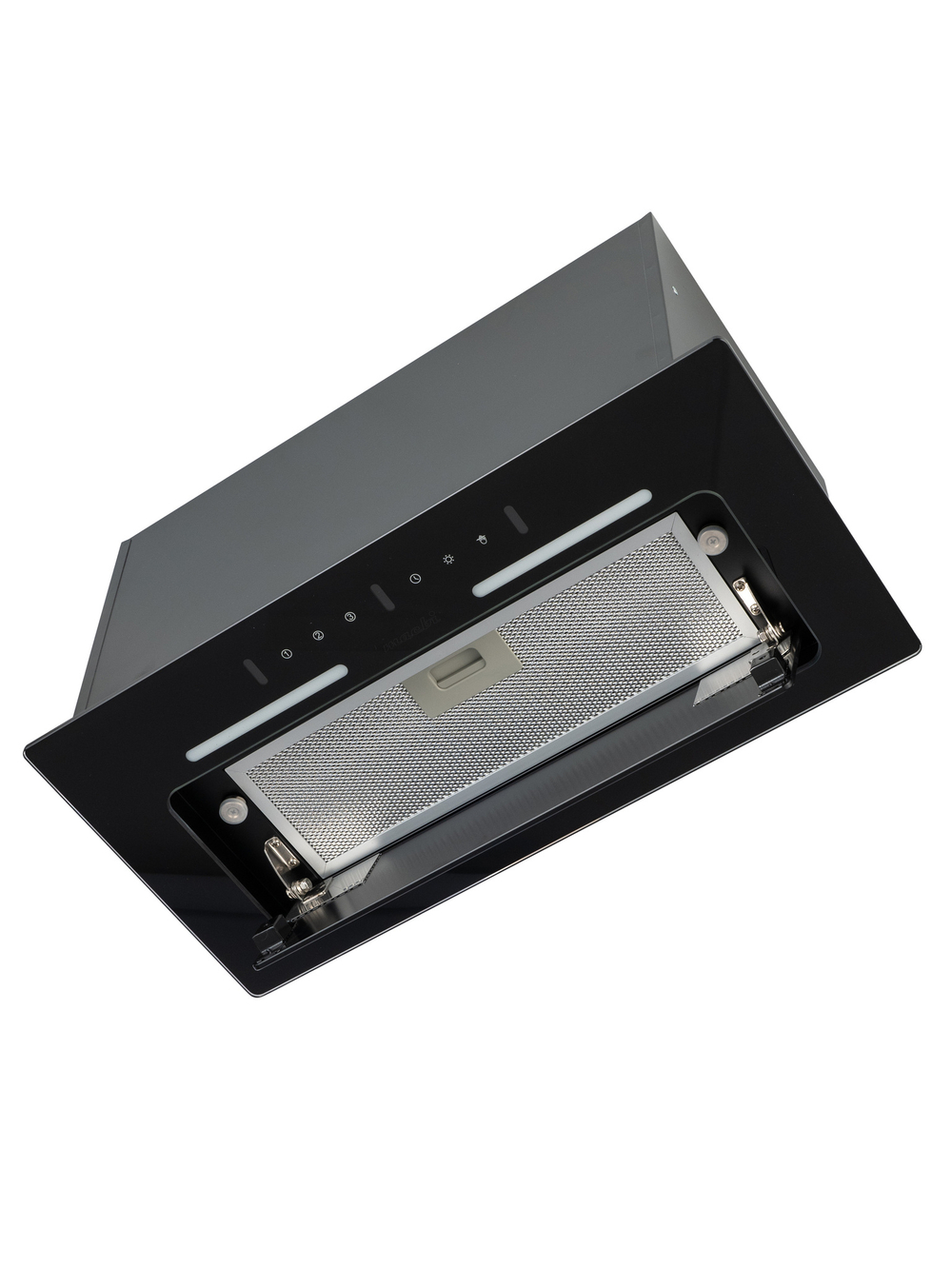 Вытяжка кухонная LedyDC-60GT (BLACK) черный, D150мм,1100м3/ч, полновстраиваемая, ИНВЕРТОРНЫЙ Мотор 110Ватт (Энергетическая эфф-ть класс А+), стекло 60см, сенсорное управление + управление жестами (MACBI)