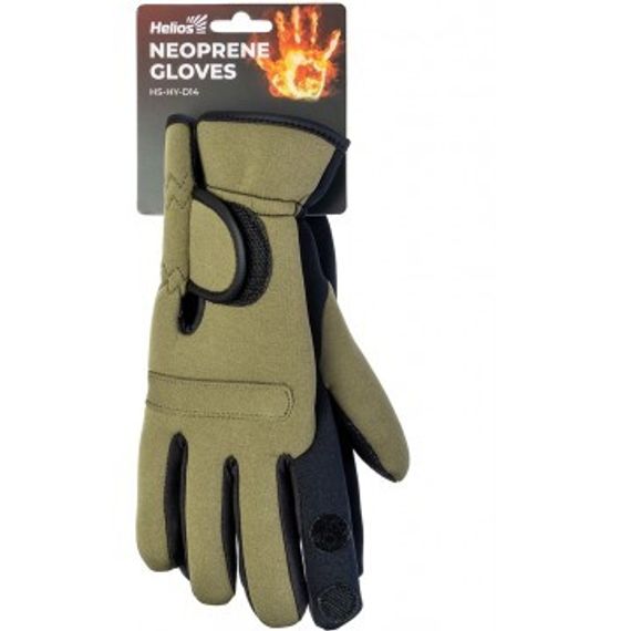 Перчатки Helios рыбацкие неопрен. Хаки р. M