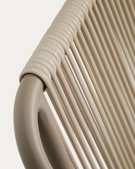 Уличный стул Zivia из веревки цвета экрю и стали цвета таупе