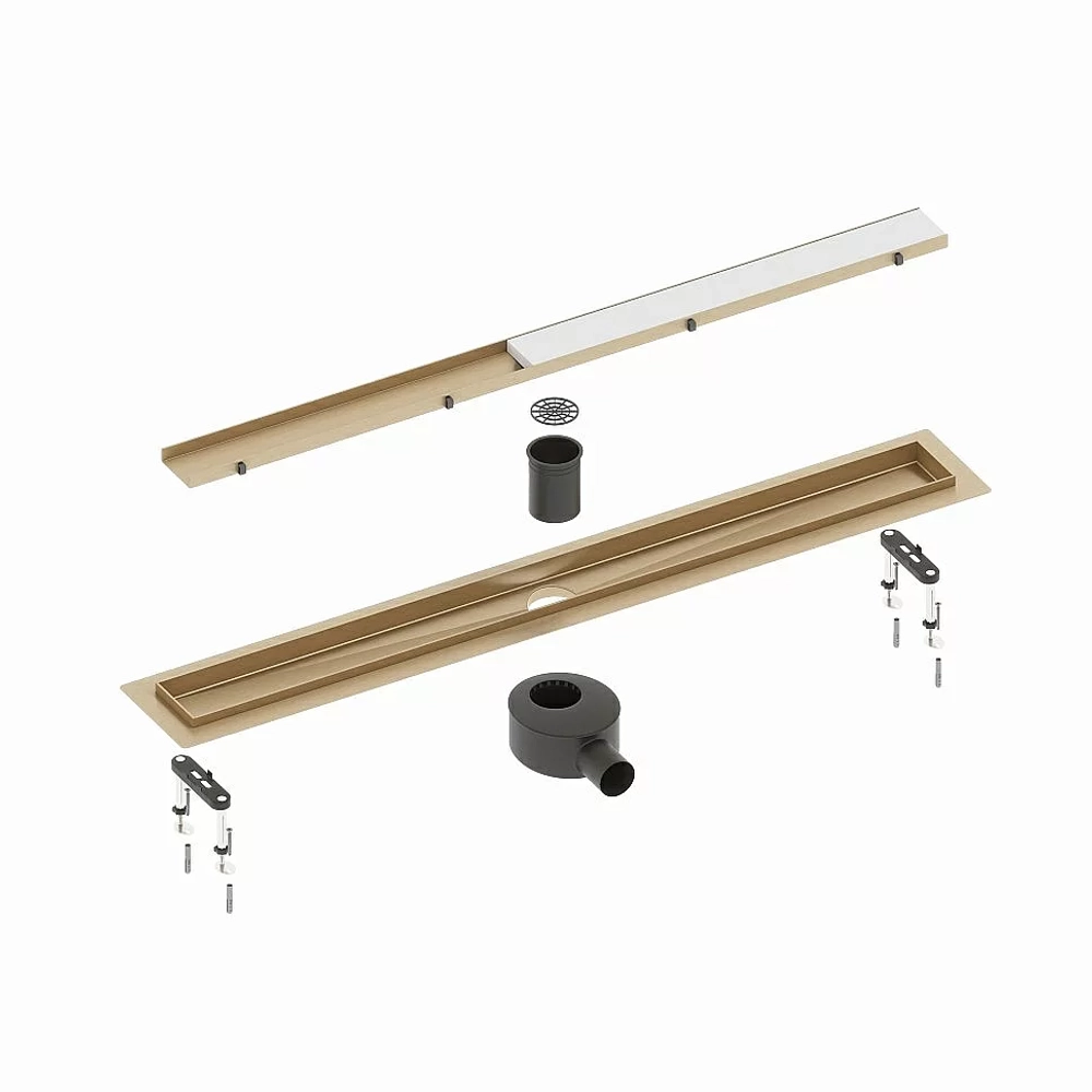 Душевой лоток TIMO Drain System 700 Plate DS230207/17 под плитку, золото матовое