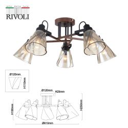 Люстра Rivoli Clarissa 5098-305 5 х Е14 40 Вт лофт - кантри | Rivoli