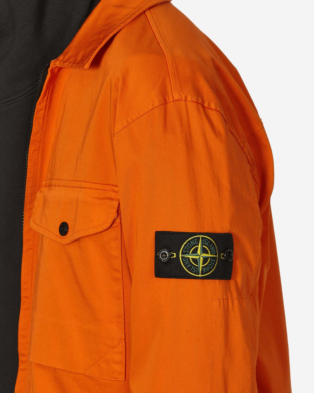 Stone Island Окрашенная В Готовом Виде Верхняя Рубашка Оранжевого Цвета