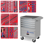 МАСТАК (52-05205G) Набор инструментов "МАСТЕР" в серой тележке, 205 предметов