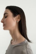 Серьги в виде звезды с вплавленными прозрачными фианитами