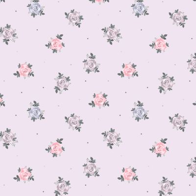 Маленькие розочки на сиреневом фоне.