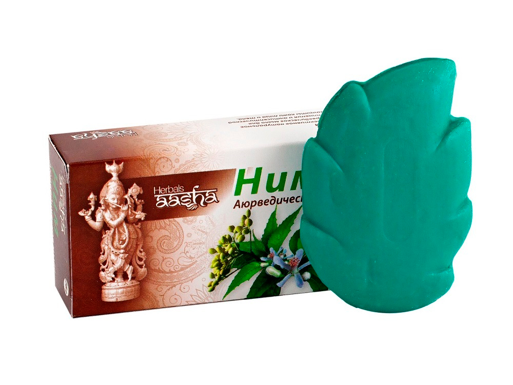 АКЦИЯ Мыло Aasha Herbals Ним, глубоко очищает поры и питает кожу, 75 г