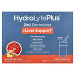 Hydralyte, HydraLyte Plus®, поддержка печени, красный апельсин и имбирь, 20 пакетиков по 9,2 г (0,32 унции)