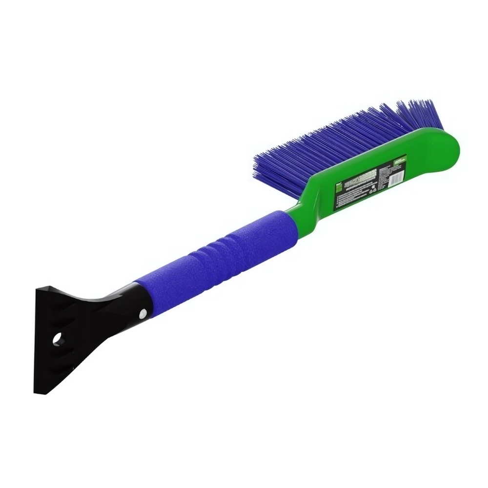 Щетка - сметка автомобильная со скребком и эргономичной рукояткой OKTAN, зеленая, L=425 мм