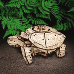 Механическая Черепаха от Eco Wood Art (EWA) - Деревянный конструктор, сборная модель, 3D пазл