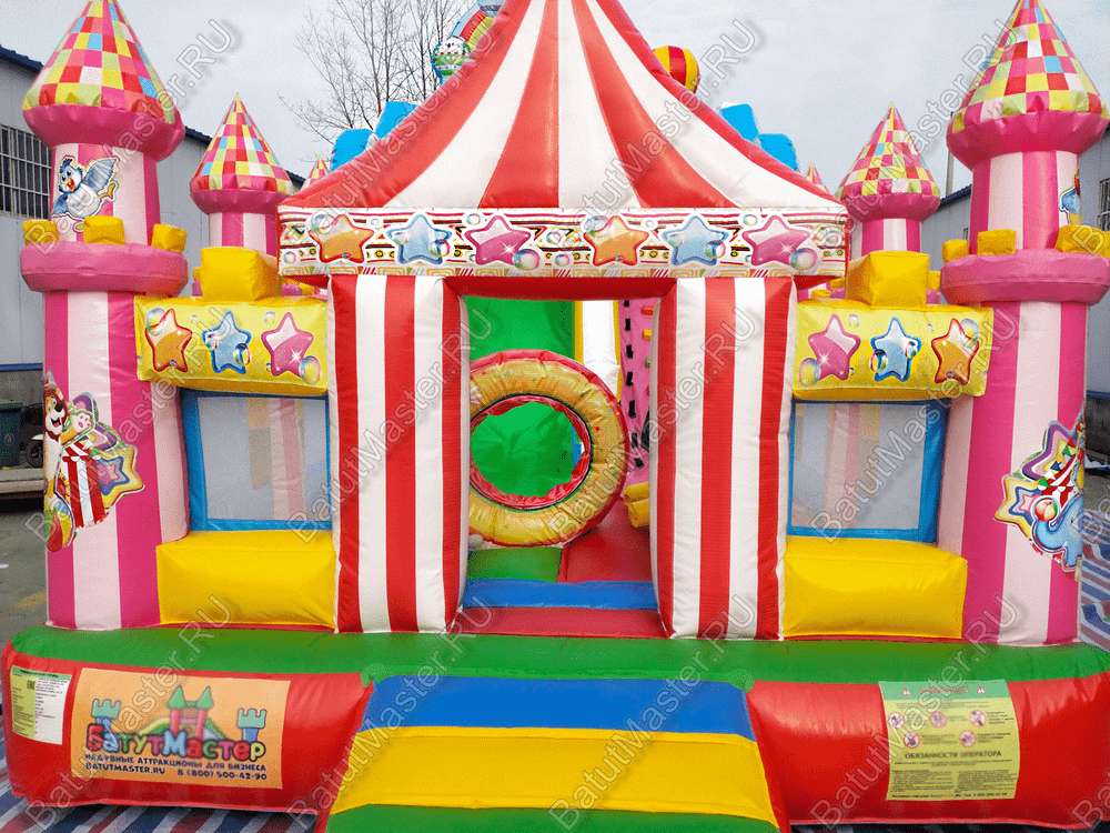 Коммерческий надувной батут "Русский цирк", 8*4*5,5 м