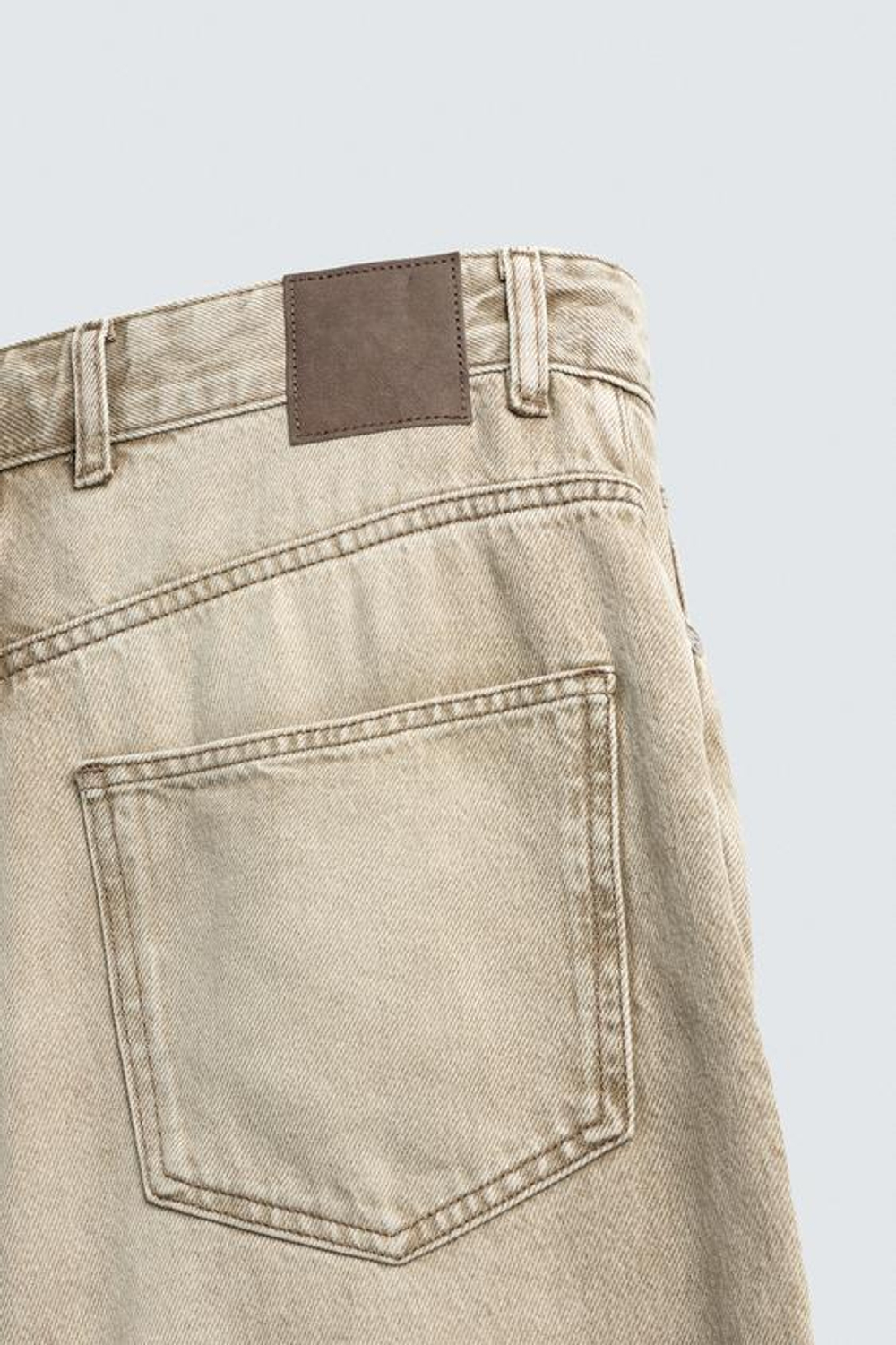 ZARA ДЖИНСЫ BAGGY FIT, БЕЖЕВЫЙ