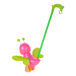 Каталка на палке Жук 56см, розовый, пакет 345