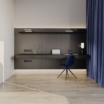 Розетка встраиваемая VOLTUM S70 с заземлением и защитными шторками, 16А, (графит)