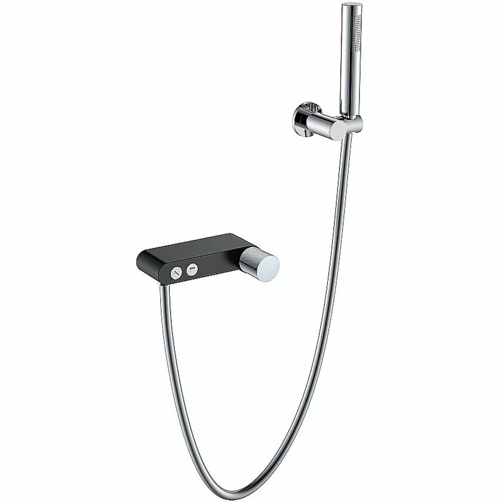 Смеситель для душа Boheme Stick 123-BCR.2 черный/хром