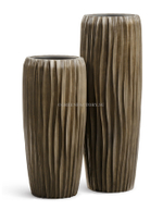 Кашпо TREEZ Effectory - Metal - Высокий конус Design Wave - Чернёная бронза