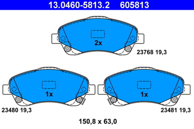 ATE - 13046058132-ATE - Brake Pad Set, disc brake