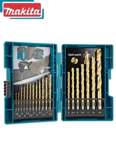 MAKITA D-67527 Набор сверл по металлу HSS-TiN 19 шт Портативный Долгая жизнь Круглая ручка Устойчивость к коррозии