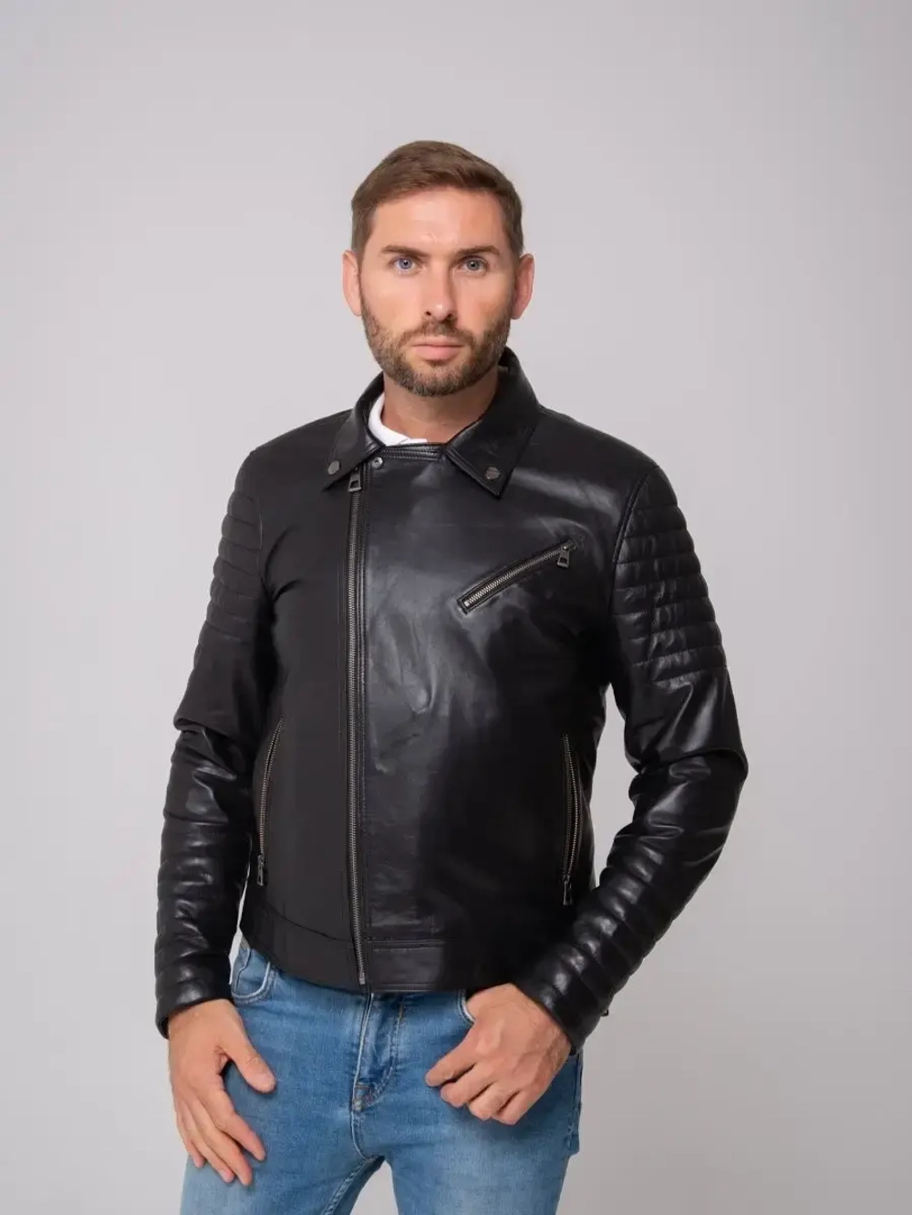 Косуха мужская  кожаная,  куртка мужская