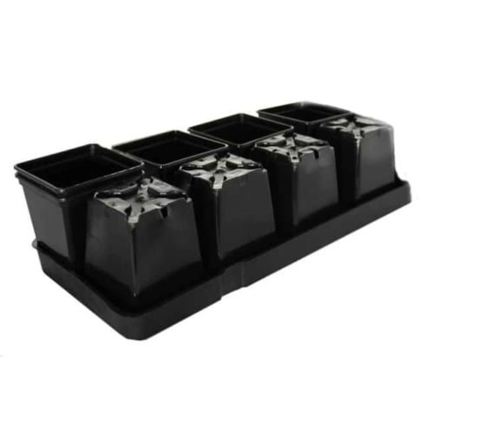 Набор горшков для рассады 8шт*0,25л на поддоне черный *27