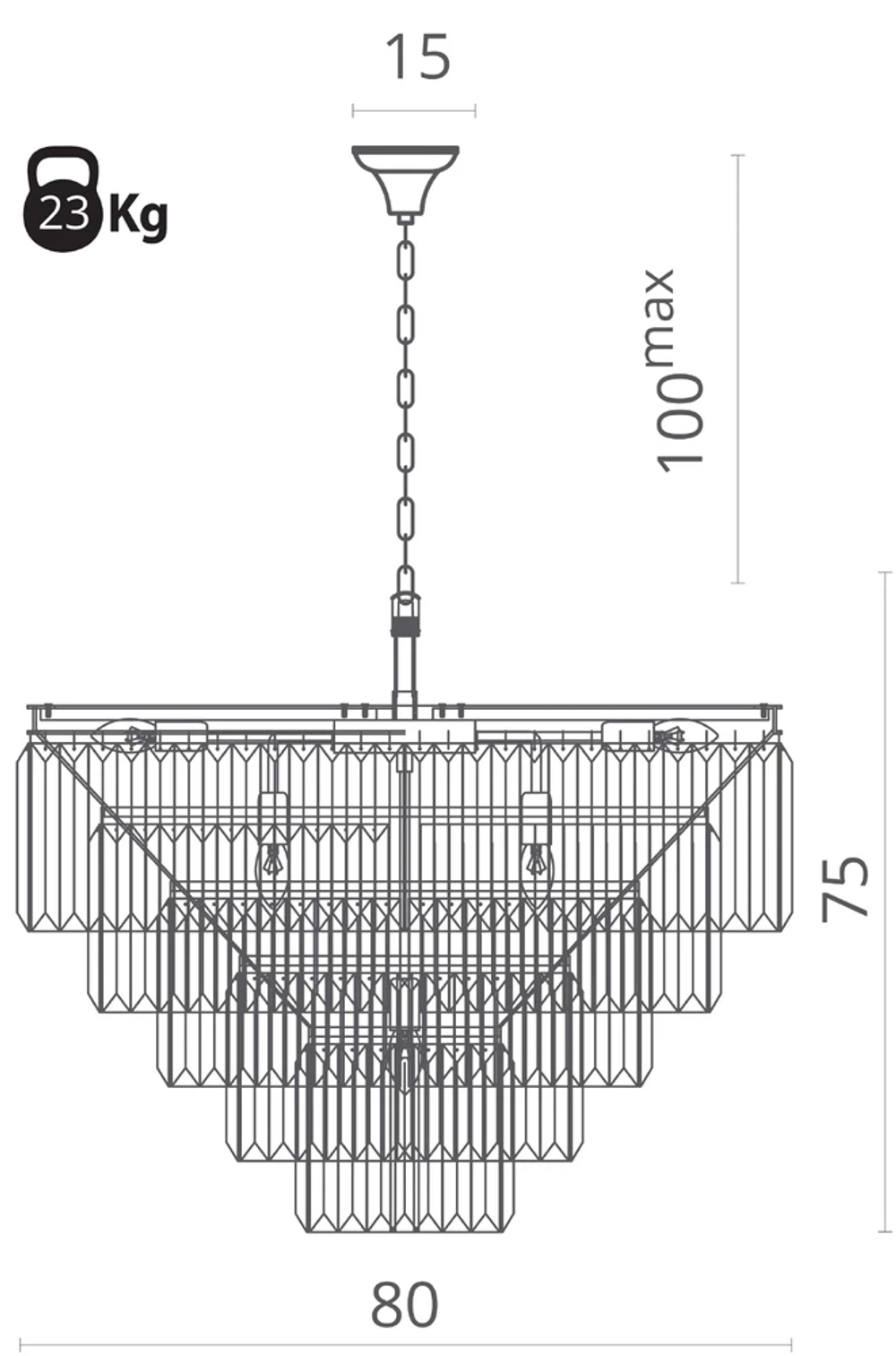 Подвесная люстра Divinare NOVA 3005/23 SP-18