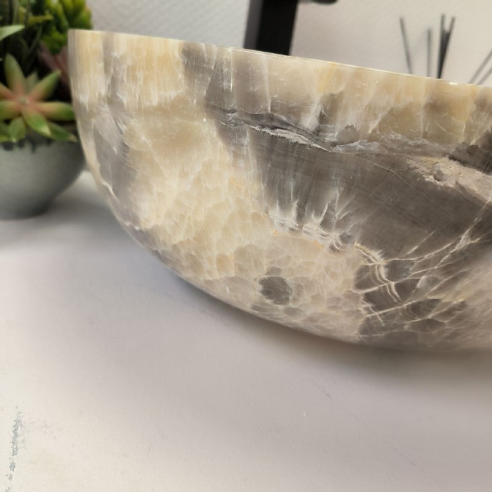 Раковина из оникса Bowl Grey TinLip BO-63030 40*40*15 44