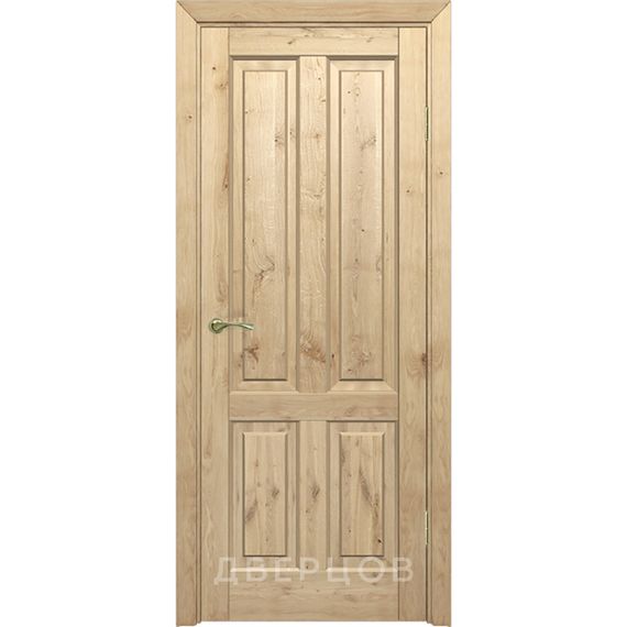 Межкомнатная дверь массив дуба Авиано без отделки с сучком глухая