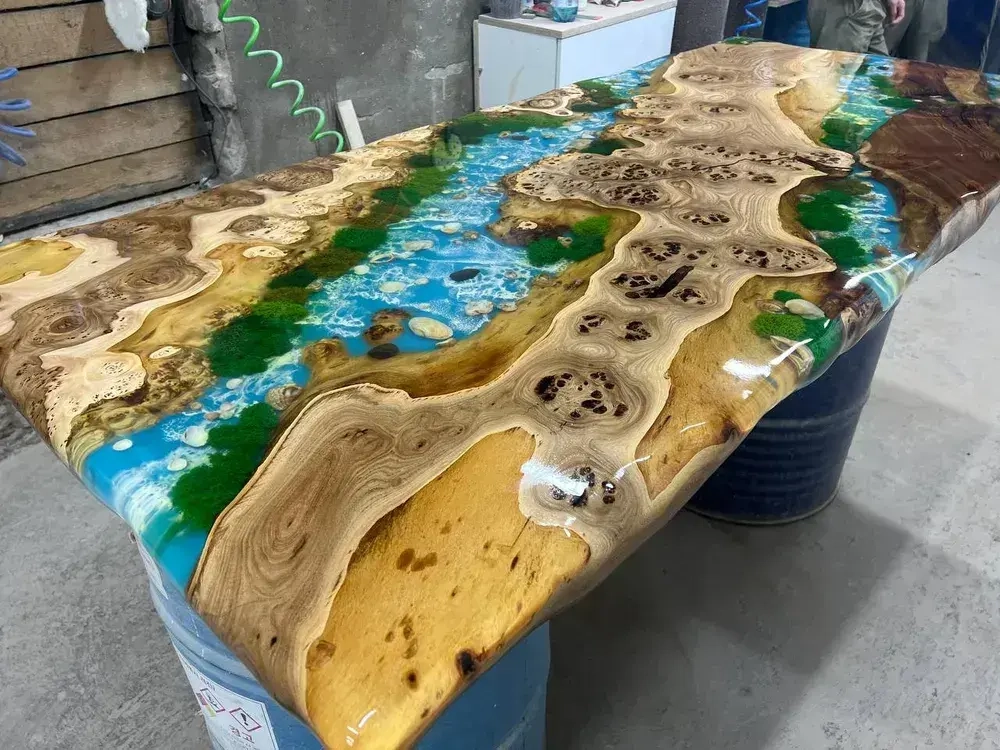 Эпоксидная смола 15кг для столешниц и объемных заливок Epoxin Apelsin Массив