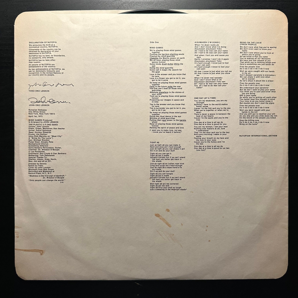 John Lennon – Mind Games (Англия)